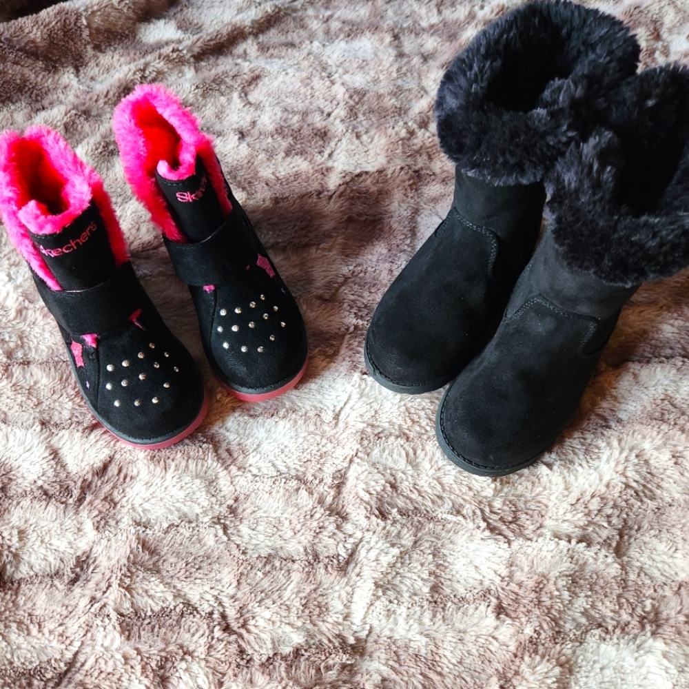 Skechers and Cat & Jack girls boots 2 Pairs.